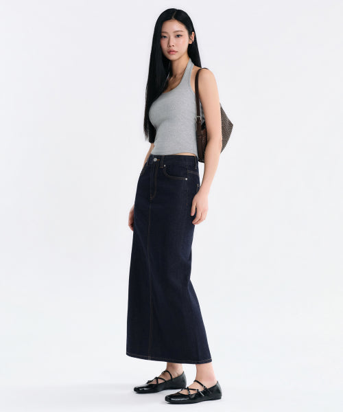 MUSINSA STANDARD WOMAN MUSINSA STANDARD WOMAN Denim Maxi Skirt deep indigo