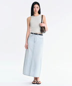 MUSINSA STANDARD WOMAN MUSINSA STANDARD WOMAN Denim Maxi Skirt Pale Blue