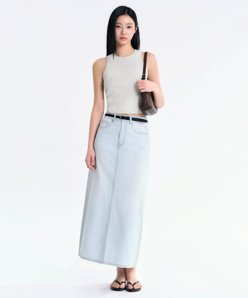 MUSINSA STANDARD WOMAN MUSINSA STANDARD WOMAN Denim Maxi Skirt Pale Blue