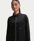 NIKE NIKE Sportswear Oversized Satin Long Sleeve Top - Black
