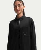 NIKE NIKE Sportswear Oversized Satin Long Sleeve Top - Black