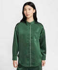 NIKE NIKE Sportswear Oversized Satin Long Sleeve Top - Size