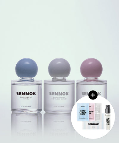 Glossy Everyday Hair Oil 60ML (Choose 1 of 3 types) + (Free) Perfume 1.8ml + Sachets of 3 types