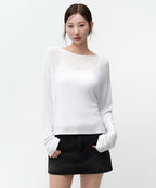 MUSINSA STANDARD WOMAN MUSINSA STANDARD WOMAN Women's Knitwear Boat Neck Sheer Knit (Size L)