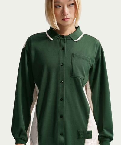 NIKE Sportswear Oversized Button Down Jersey Top W