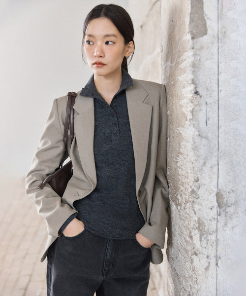 MIXXO MIXXO T-Shirt Button-up Neck