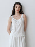 Le' Studio [Summer daily tank top] DRY HENLEY SLEEVELESS TEE (IV)