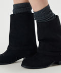 MIXXO MIXXO Buckle Folding Middle Boots (4cm)