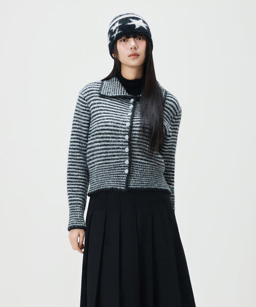 MIXXO MIXXO Cardigan High Neck Striped