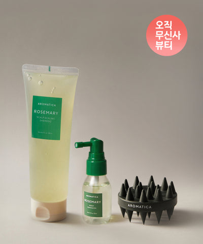 [Only Musinsa Beauty] Rosemary Shampoo 180ml + Root Enhancer 30ml + Dual Scalp Care Shampoo Brush