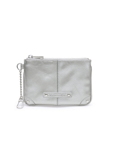 MATIN KIM Rivet Point Mini Coin Wallet in Dark Silver