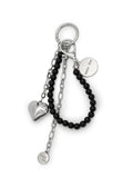 MATIN KIM MATIN KIM Heart Charm Keyring in Black