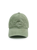 MATIN KIM MATIN KIM ROUGH CUT APPLIQUE BALL CAP IN LIGHT KHAKI