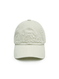 MATIN KIM MATIN KIM ROUGH CUT APPLIQUE BALL CAP IN LIGHT BEIGE