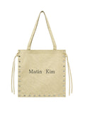 MATIN KIM MATIN KIM EYELET LOGO CANVAS ECOBAG