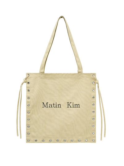 MATIN KIM EYELET LOGO CANVAS ECOBAG