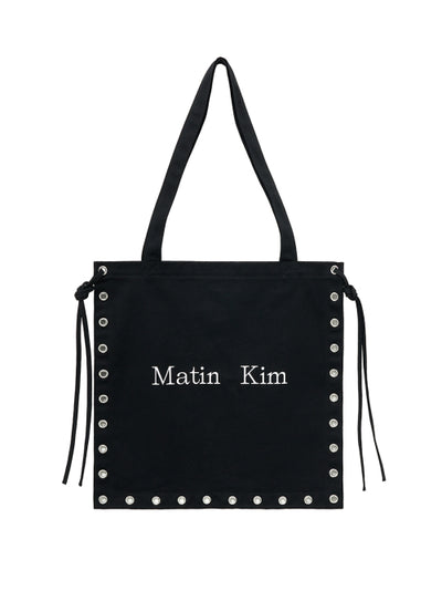 MATIN KIM EYELET LOGO CANVAS ECOBAG