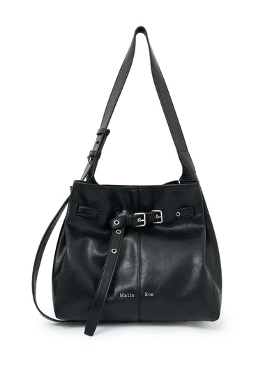 MATIN KIM BELTED VOLUNN MID BUCKET BAG