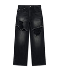 MATIN KIM MATIN KIM Front Layered Distressed Denim Pants