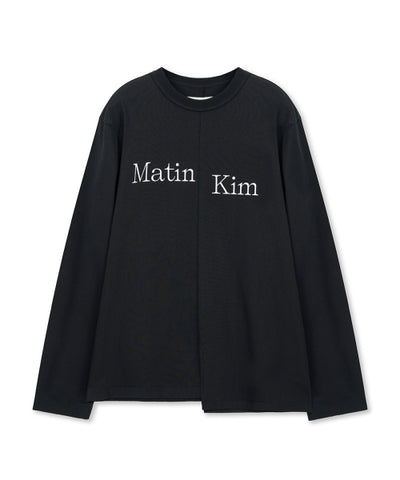 MATIN KIM Asymmetric Logo T-Shirt