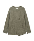 MATIN KIM MATIN KIM Asymmetric Damaged Knit Pullover