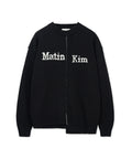 MATIN KIM MATIN KIM Asymmetric Logo Knit Pullover Black