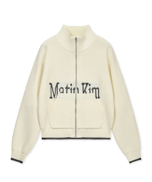 MATIN KIM MATIN KIM Knit Zip Up in Ivory