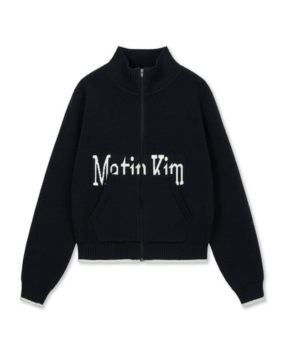 MATIN KIM Knit Zip Up Black