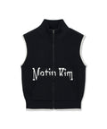 MATIN KIM MATIN KIM Knit Zip Up Vest in Black