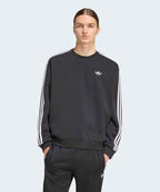 ADIDAS ADIDAS 3-Stripe Oversized Crew Neck - Black