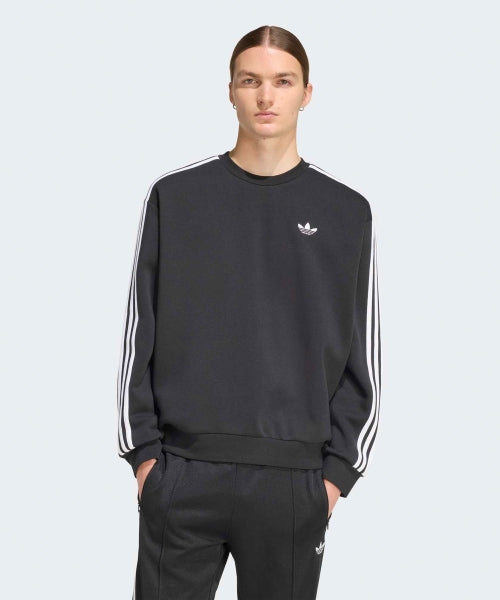 ADIDAS ADIDAS 3-Stripe Oversized Crew Neck - Black