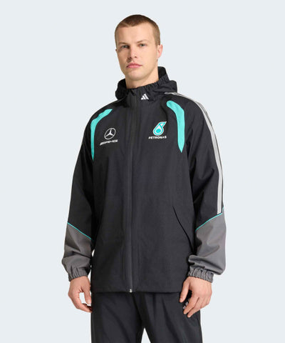 ADIDAS Mercedes AMG F1 Team Mechanics Rain Jacket - Black