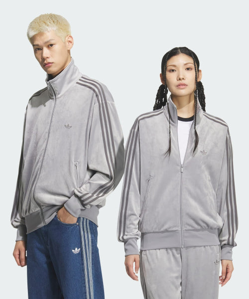 ADIDAS ADIDAS Firebird Velor Track Top - Gray