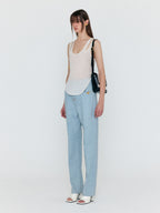 EENK WOUE Sleeveless Cutout Jersey T-shirt - Ivory