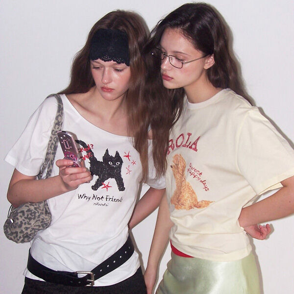 rolarola I LOVE ROLA PUPPY FRIENDS T-SHIRT BUTTER