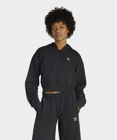 ADIDAS Essential French Terry Crop Zipper Hoodie - Size
