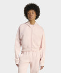 ADIDAS ADIDAS Essential French Terry Crop Zipper Hoodie - Sand Pink