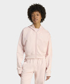 ADIDAS ADIDAS Essential French Terry Crop Zipper Hoodie - Sand Pink