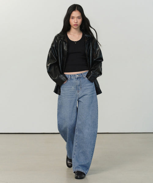 MUSINSA STANDARD WOMAN MUSINSA STANDARD WOMAN Women's Curved Denim Pants Light Indigo