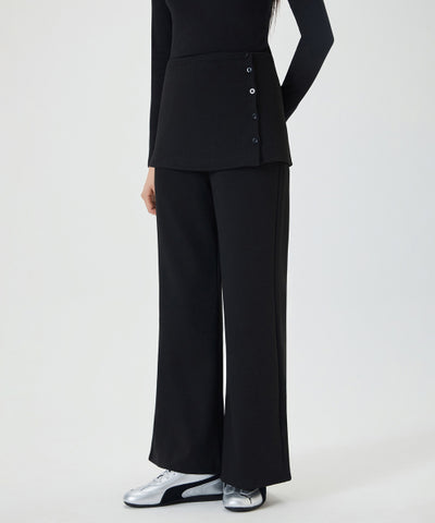 MIXXO Brushed Skirt Layered Banding Pants (C)