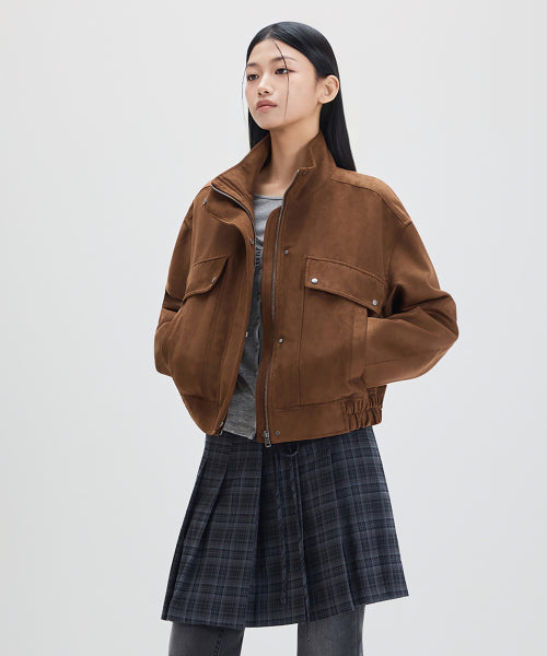MIXXO MIXXO High Neck Fake Suede Jumper