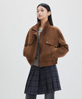 MIXXO MIXXO High Neck Fake Suede Jumper