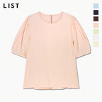 LIST Round neck puff sleeve blouse_TWWBLQ62070
