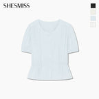 SHESMISS Eyelet lace peplum blouse_SWWBLQ22160
