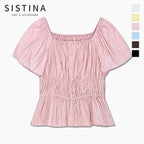 SISTINA Square neck smoking blouse_AWWBLQ21020