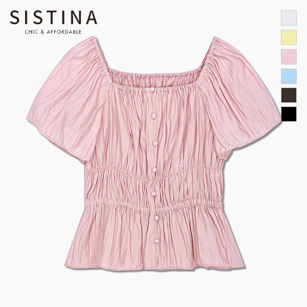 SISTINA Square neck smoking blouse_AWWBLQ21020
