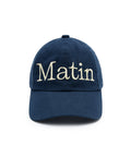 MATIN KIM MATIN KIM Logo Stitch Ball Cap in Navy