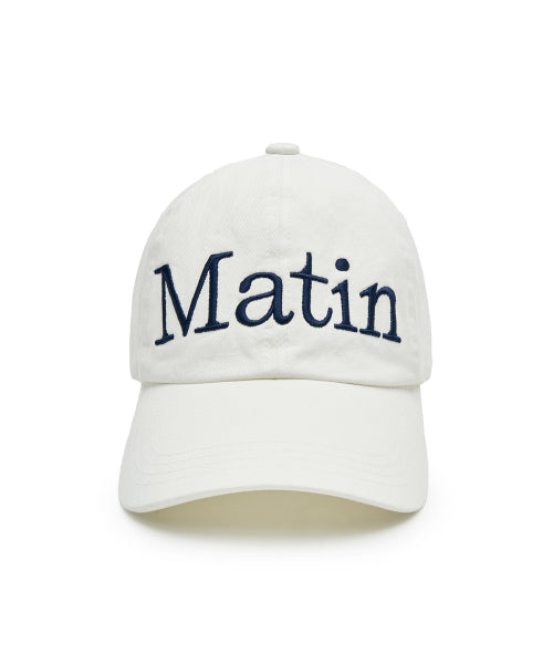 MATIN KIM MATIN KIM Logo Stitch Ball Cap in White