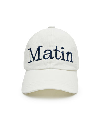 MATIN KIM Logo Stitch Ball Cap in White