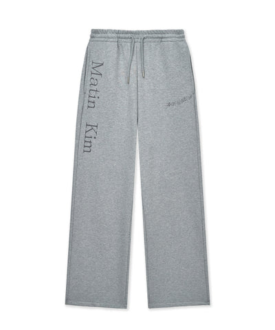 MATIN KIM Essential Logo Sweatpants Grey